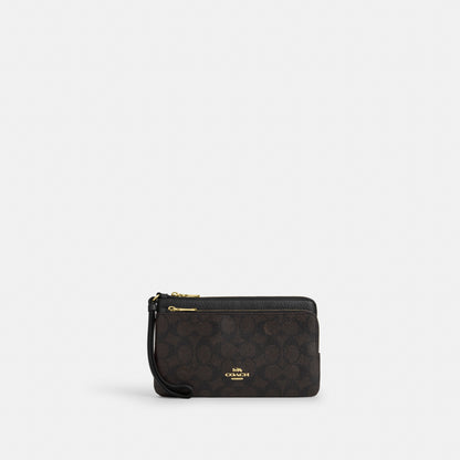 Double Zip Wristlet With Floral Print