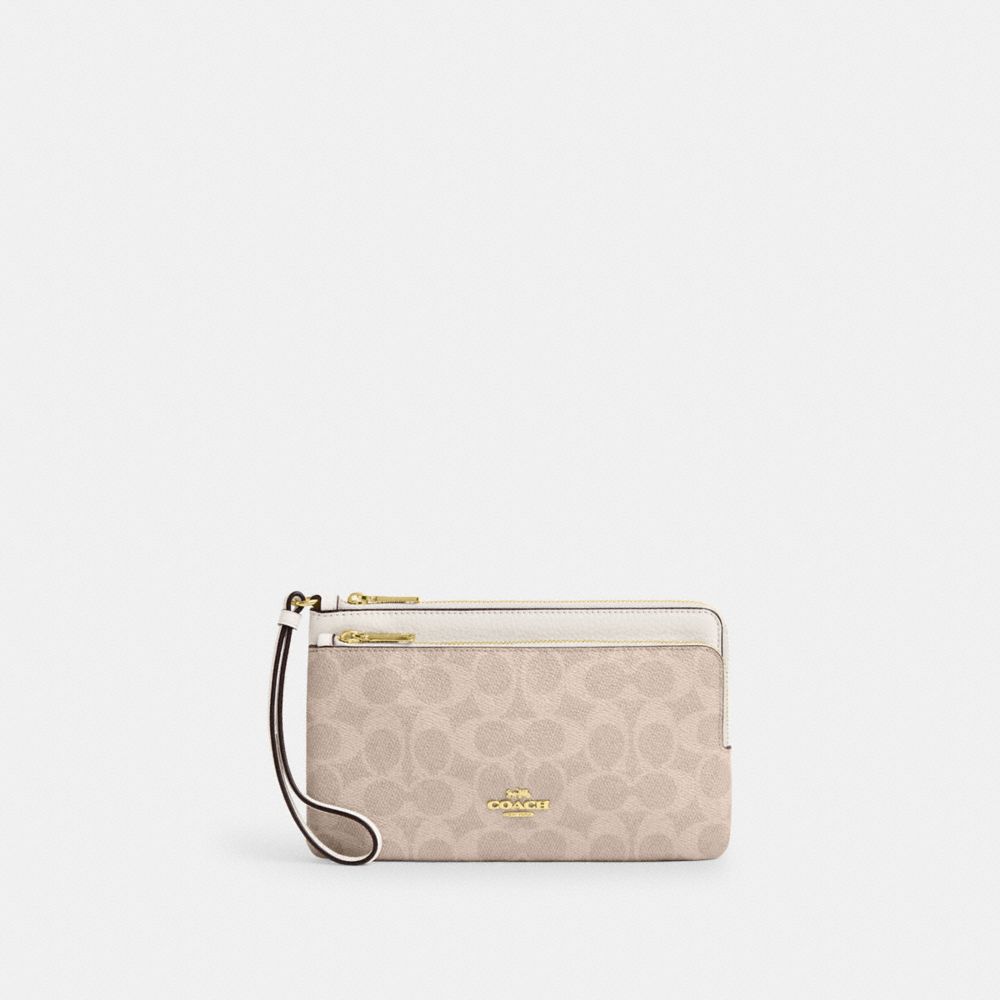 Double Zip Wristlet With Floral Print
