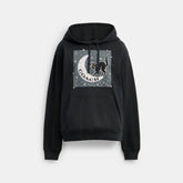 Halloween Black Cat Moon Signature Square Hoodie