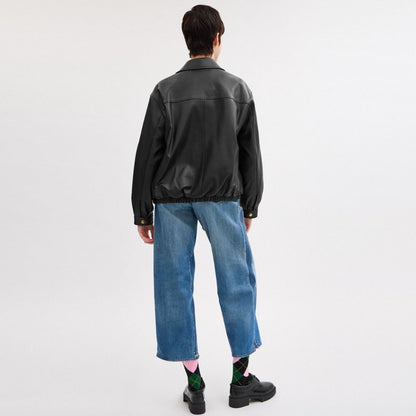 Heritage C Plaque Oversized Leather Jacket