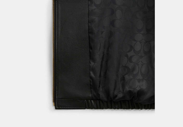 Heritage C Plaque Oversized Leather Jacket