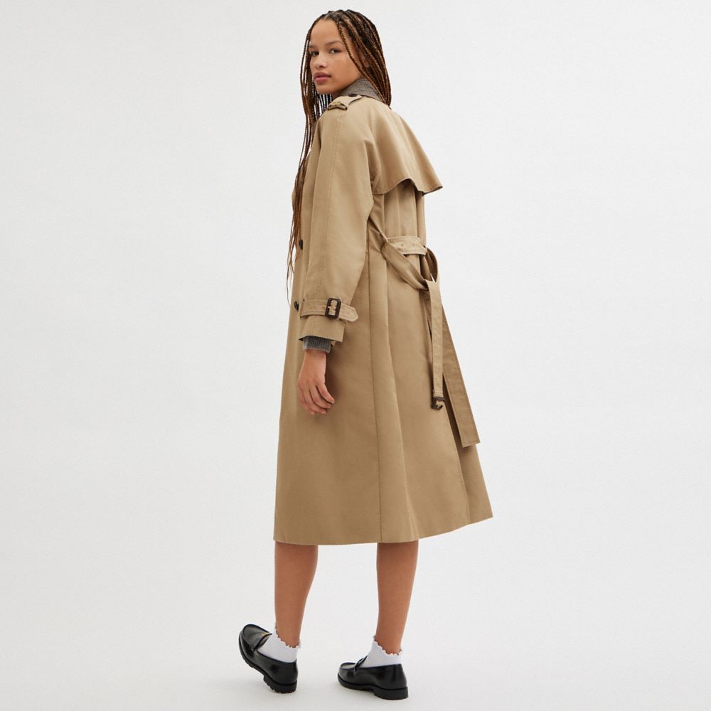 Mixed Material Trench Coat