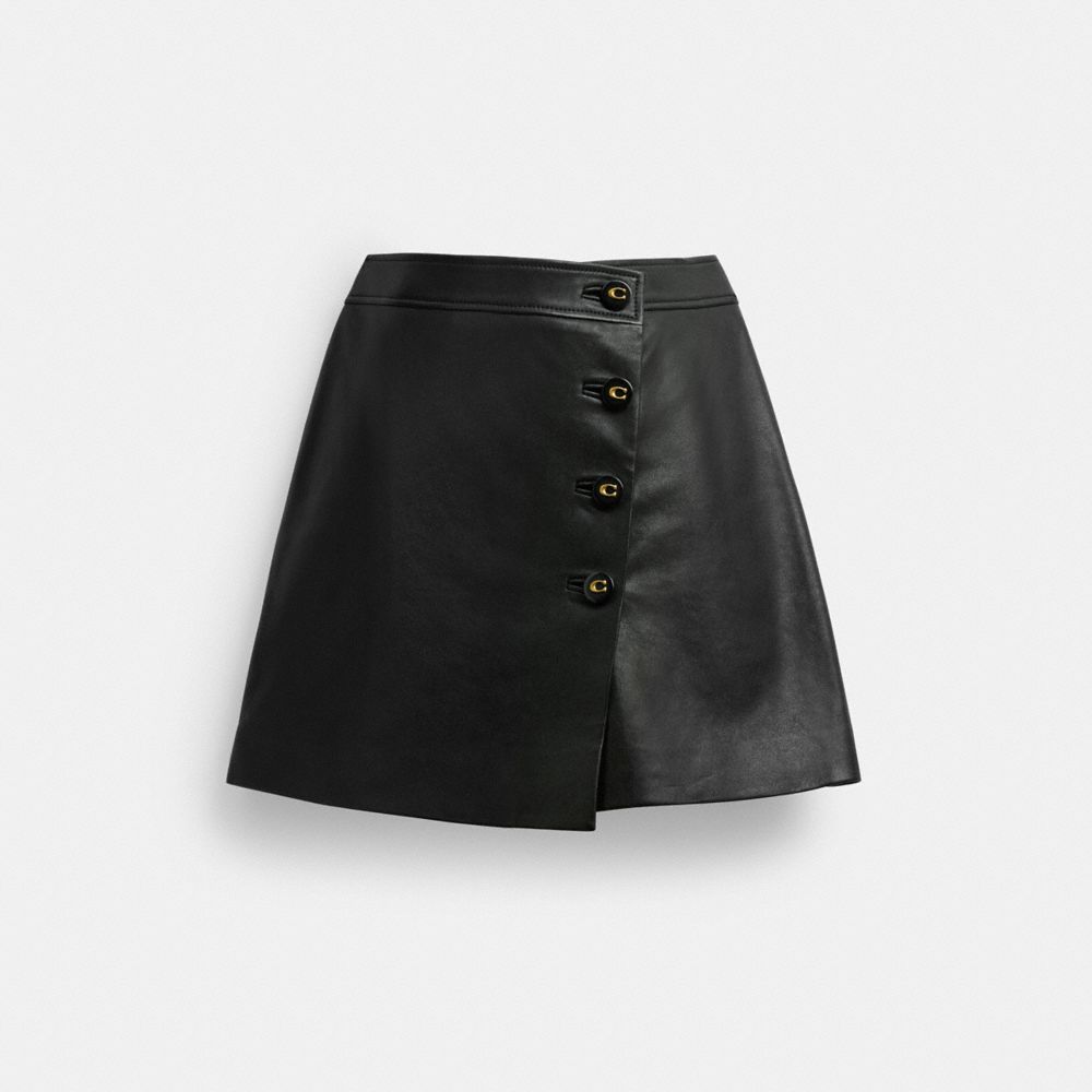 Asymmetrical Leather Skirt
