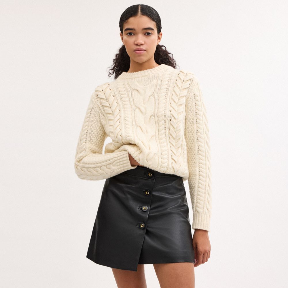 Asymmetrical Leather Skirt