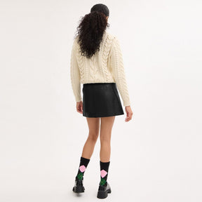 Asymmetrical Leather Skirt