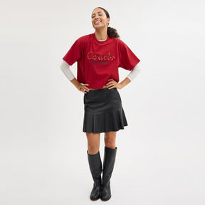 New Year Coach Snake Script Cropped T Shirt In Organic Cotton