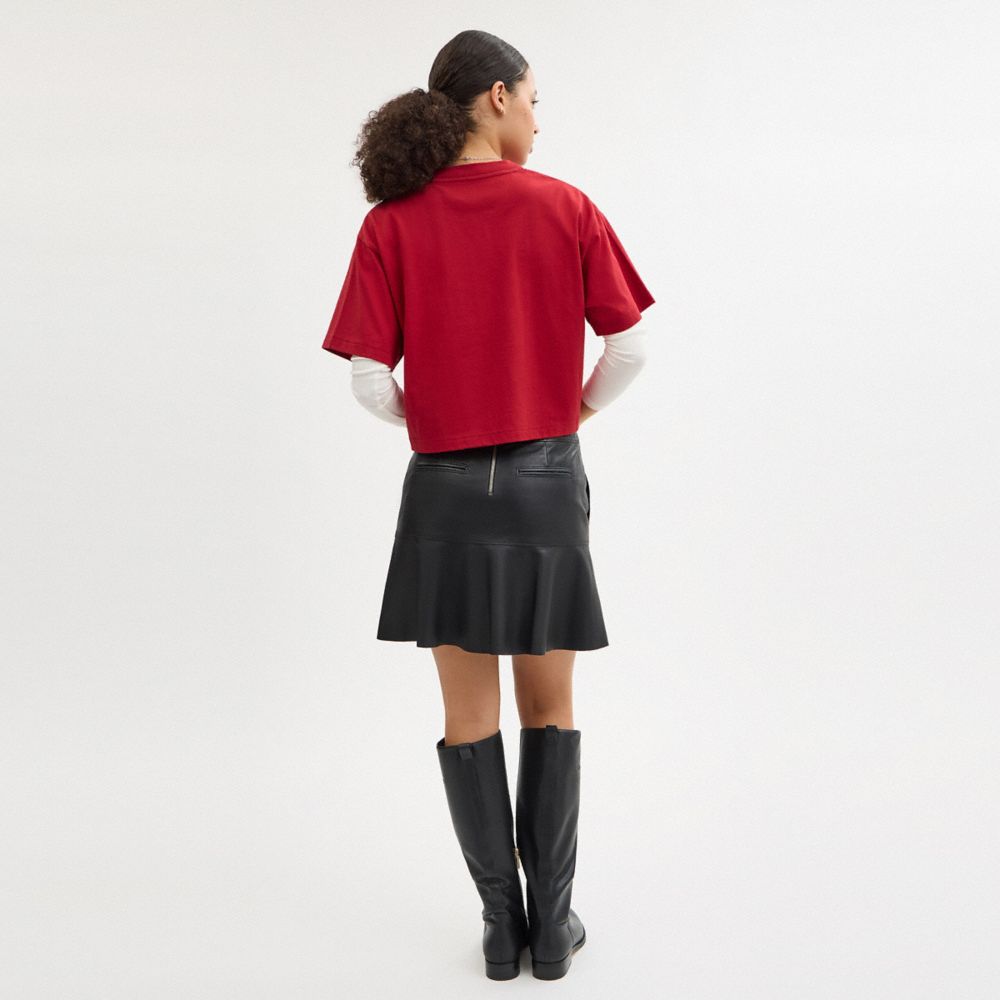 New Year Coach Snake Script Cropped T Shirt In Organic Cotton