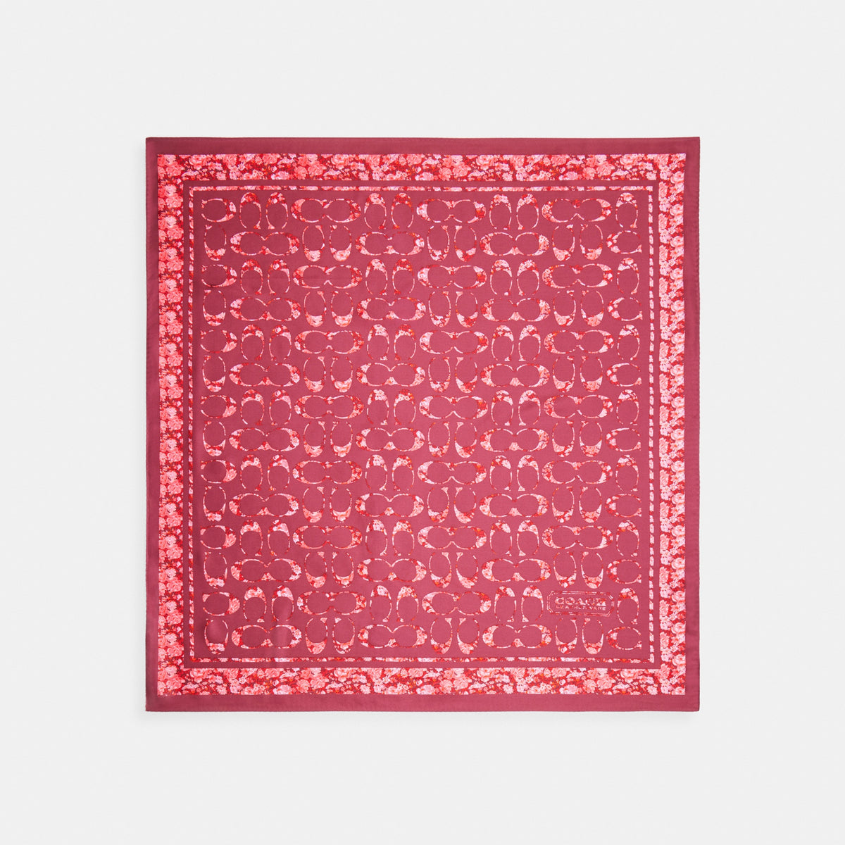 Iconic Motifs Print Silk Square Scarf