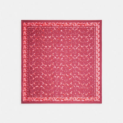 Signature Rose Meadow Print Silk Square Scarf