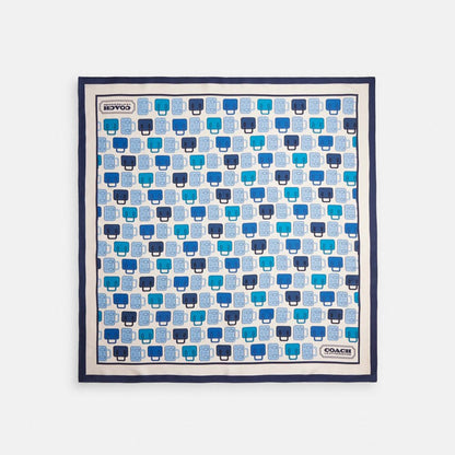 Iconic Motifs Print Silk Square Scarf