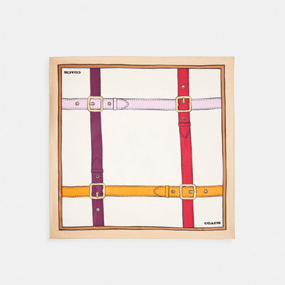 Iconic Motifs Print Silk Square Scarf