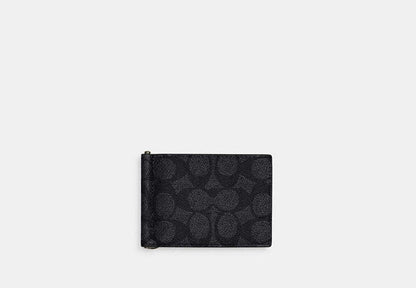 Slim Money Clip Billfold Wallet In Signature Canvas