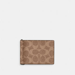 Slim Money Clip Billfold Wallet In Signature Canvas