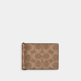 Slim Money Clip Billfold Wallet In Signature Canvas