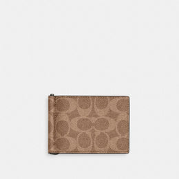 Slim Money Clip Billfold Wallet In Signature Canvas