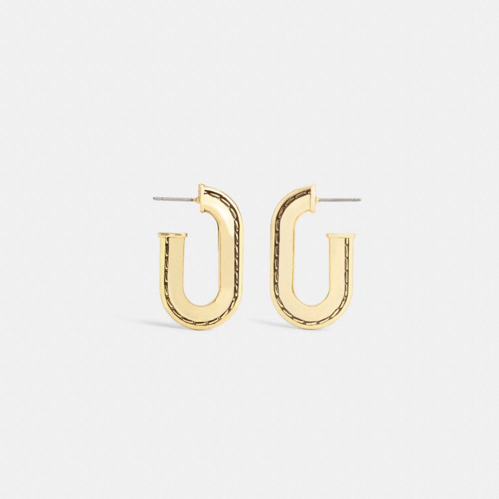Large Stitched Chain Link Earrings