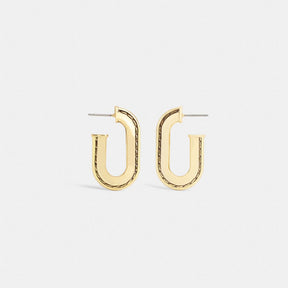 Large Stitched Chain Link Earrings
