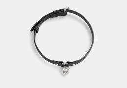 Heart Charm Leather Choker