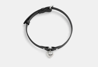 Heart Charm Leather Choker