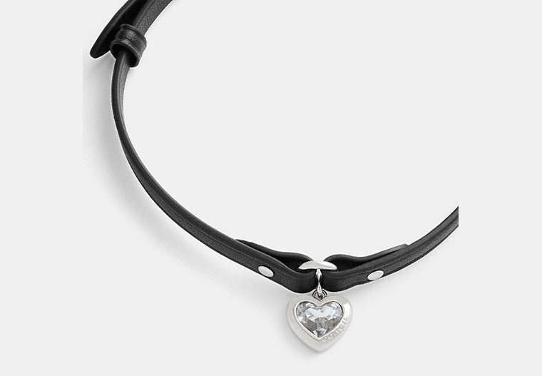 Heart Charm Leather Choker