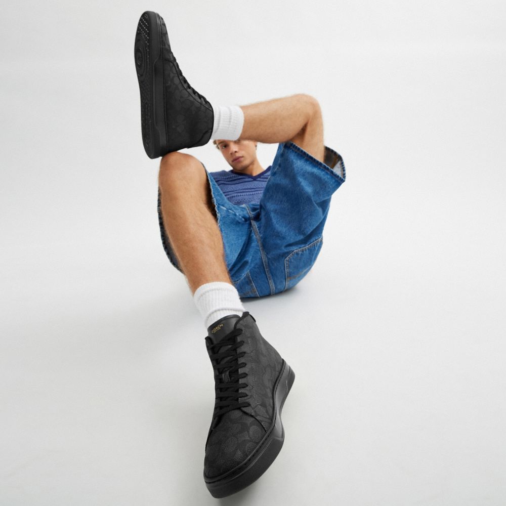 High Line High Top Sneaker In Signature Canvas