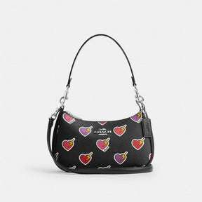 Teri Shoulder Bag With Heart Bolt Print