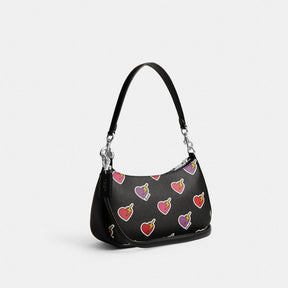 Teri Shoulder Bag With Heart Bolt Print