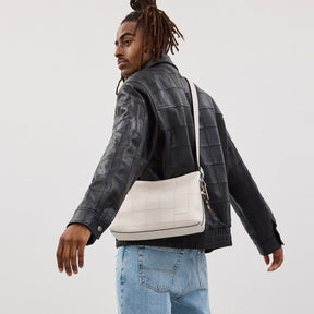 Alter/Ego Slouchy Shoulder Bag In Checkerboard Upcrafted Leather