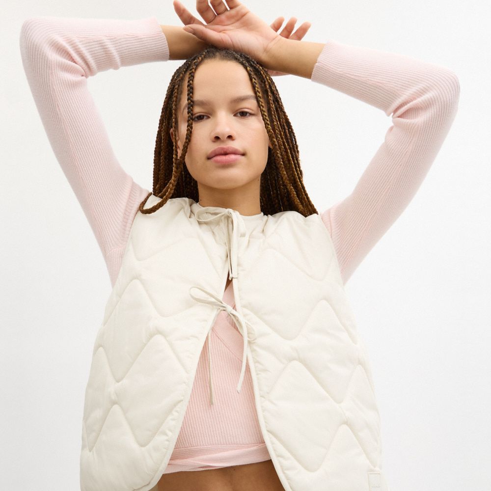 Quilted Tie Front Vest