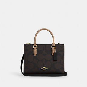 Maggie Small Tote Bag In Blocked Signature Canvas