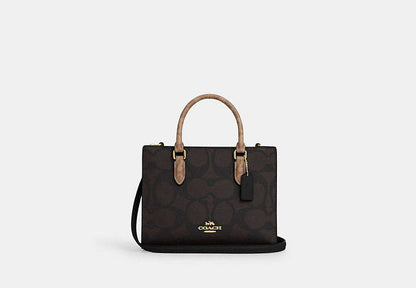 Maggie Small Tote Bag In Blocked Signature Canvas