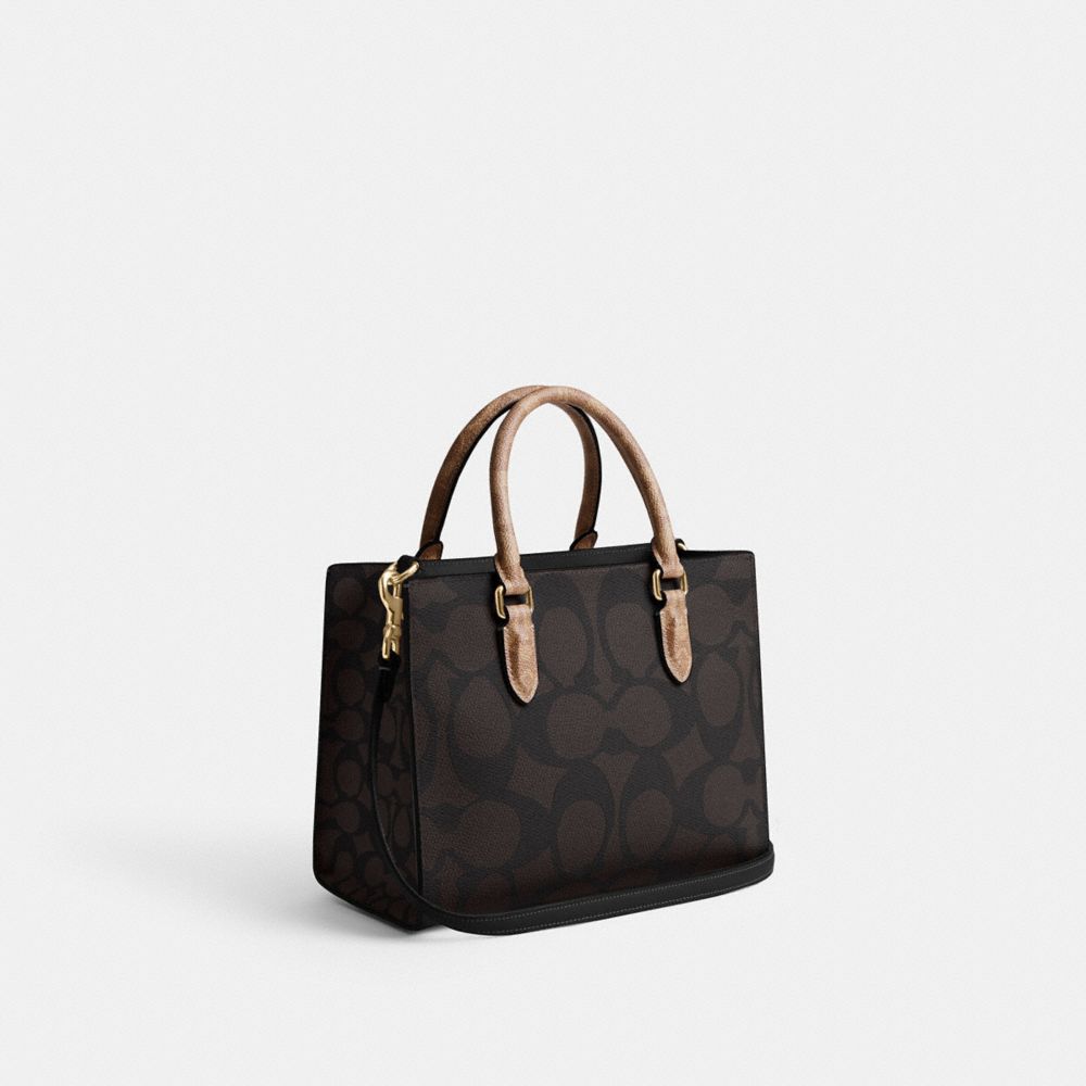 Maggie Small Tote Bag In Blocked Signature Canvas