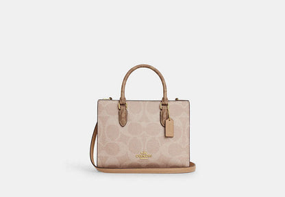 Maggie Small Tote Bag In Blocked Signature Canvas