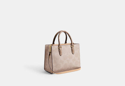Maggie Small Tote Bag In Blocked Signature Canvas
