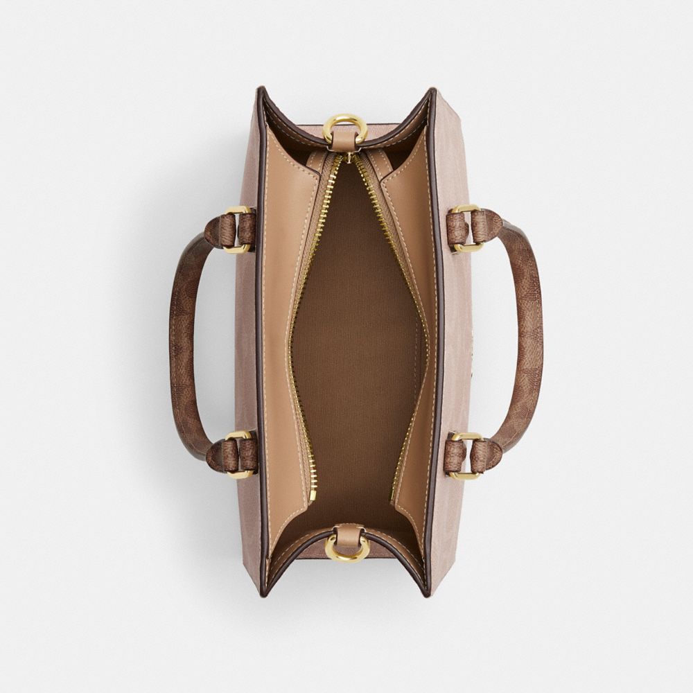 Maggie Small Tote Bag In Blocked Signature Canvas