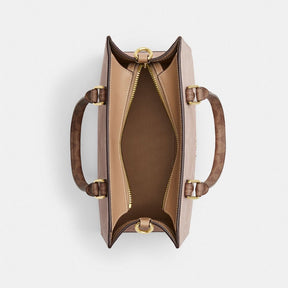 Maggie Small Tote Bag In Blocked Signature Canvas