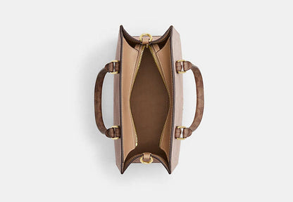 Maggie Small Tote Bag In Blocked Signature Canvas