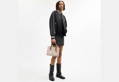 Maggie Small Tote Bag In Blocked Signature Canvas