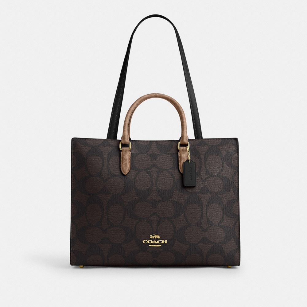 Maggie Tote Bag In Blocked Signature Canvas
