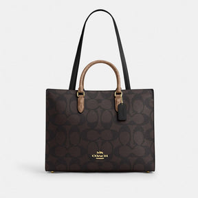 Maggie Tote Bag In Blocked Signature Canvas