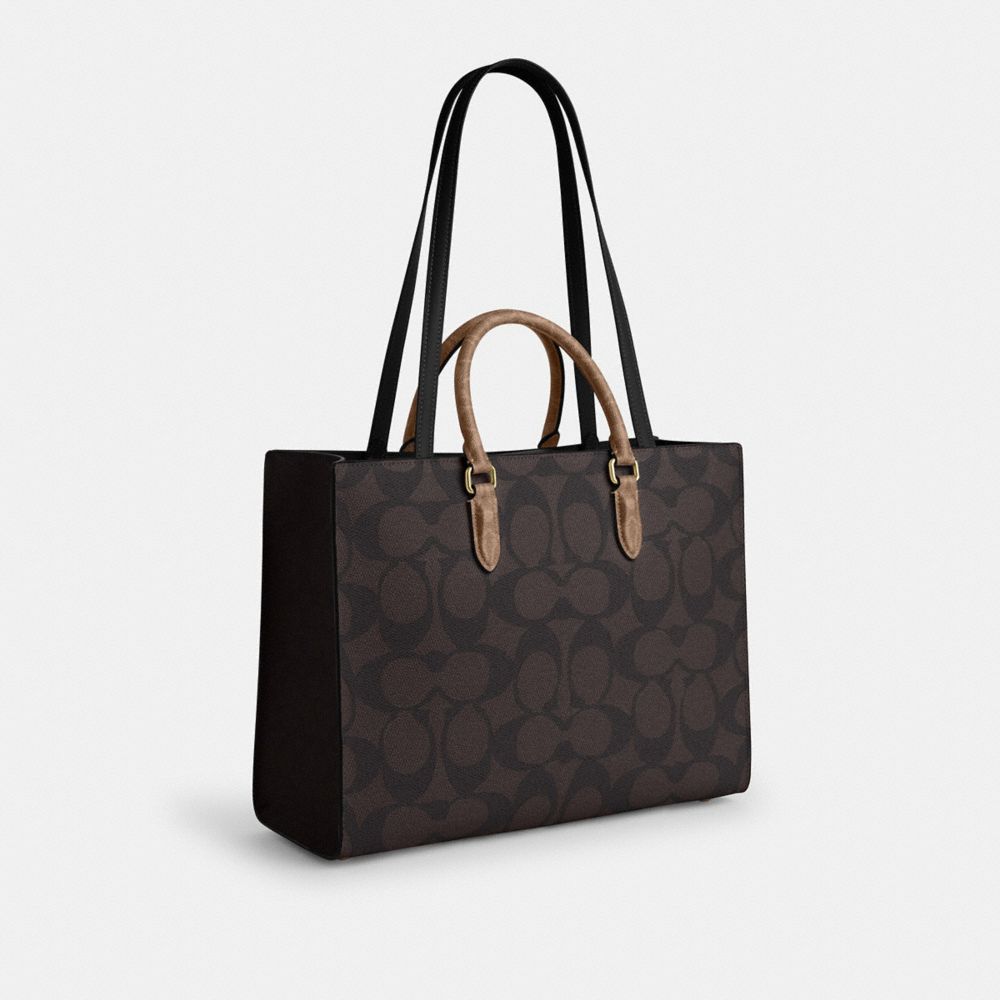 Maggie Tote Bag In Blocked Signature Canvas