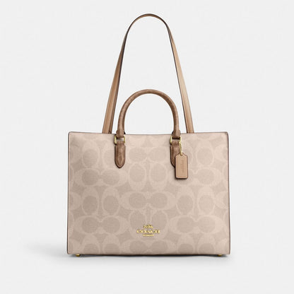 Maggie Tote Bag In Blocked Signature Canvas