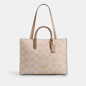 Maggie Tote Bag In Blocked Signature Canvas