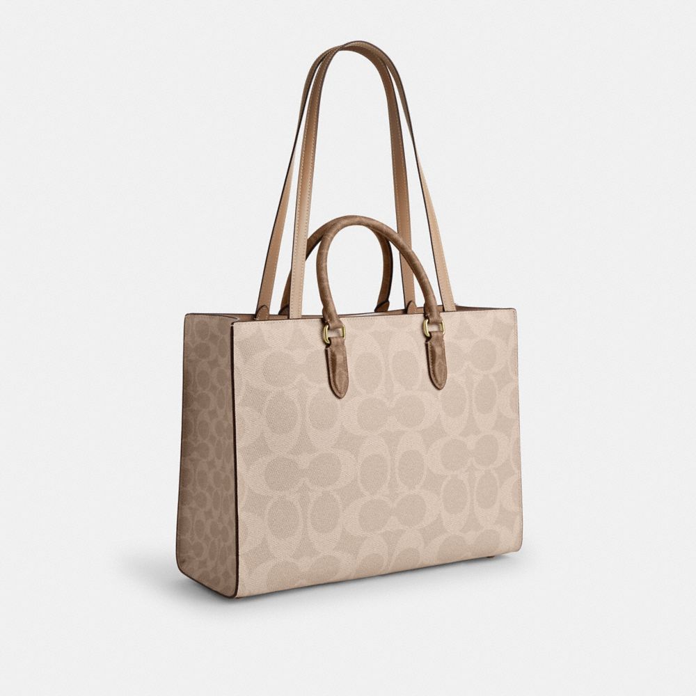 Maggie Tote Bag In Blocked Signature Canvas