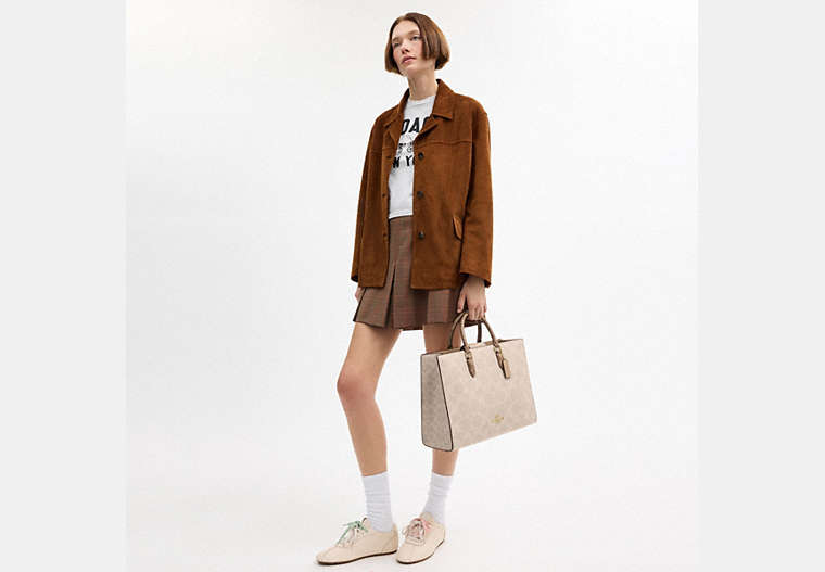 Maggie Tote Bag In Blocked Signature Canvas