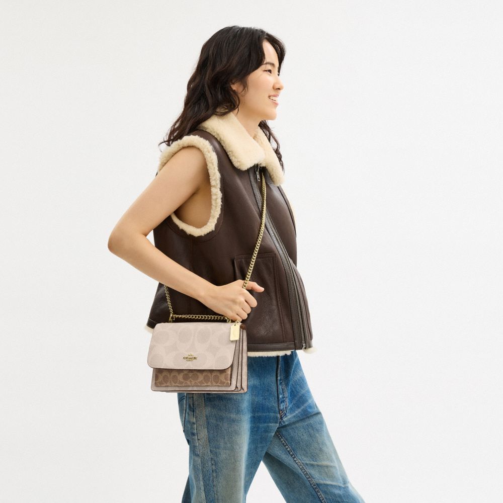 Klare Crossbody Bag In Blocked Signature Canvas