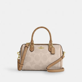 Rowan Satchel Bag In Blocked Signature Canvas
