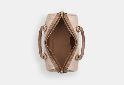 Rowan Satchel Bag In Blocked Signature Canvas