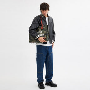 Relay Tote Bag With Camo Print And Coach Graphic