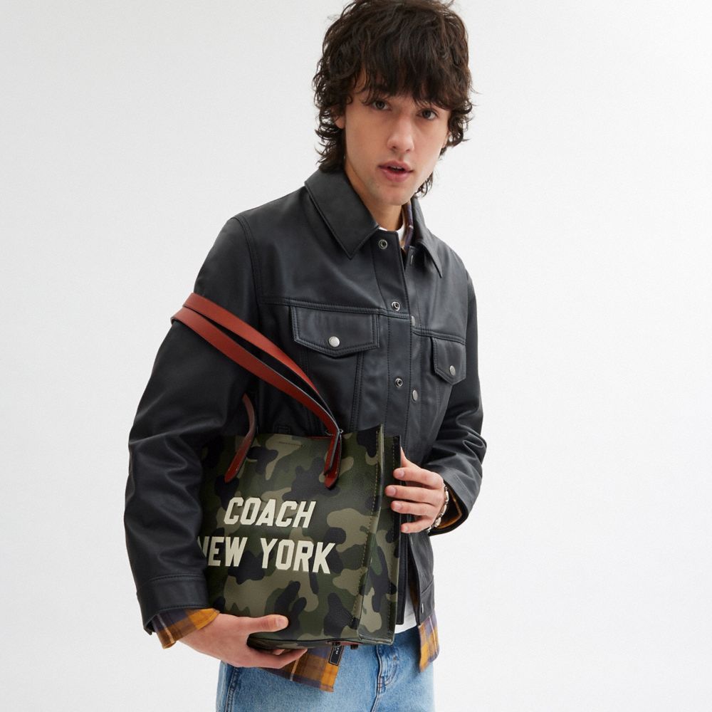 Relay Tote Bag 34 With Camo Print And Coach Graphic